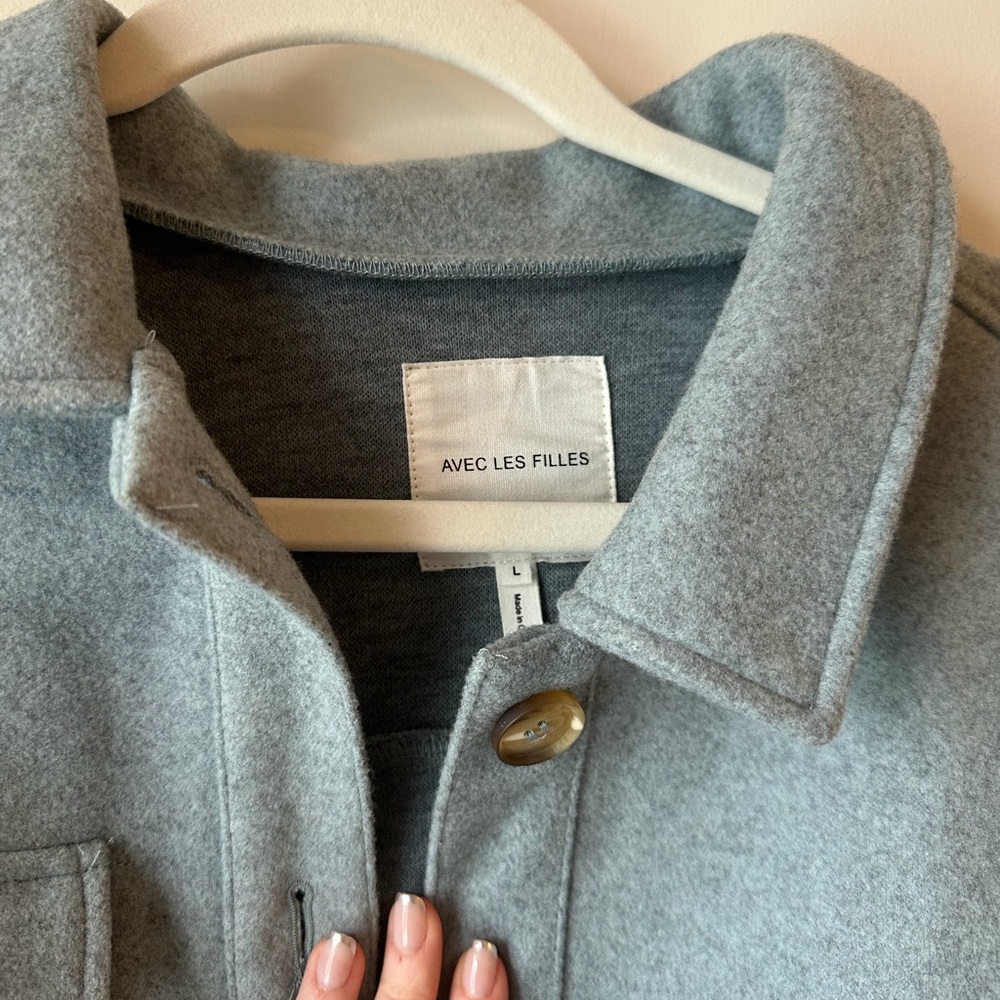Blue grey Button-Up Jacket - Picture 2 of 4